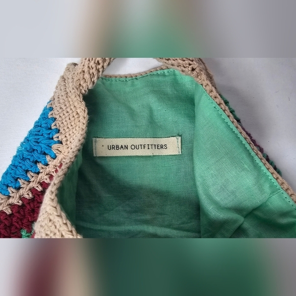 Urban Outfitters Crochet Knit Granny Floral Daisy Colorful Bag Boho Hippie - Picture 8 of 13